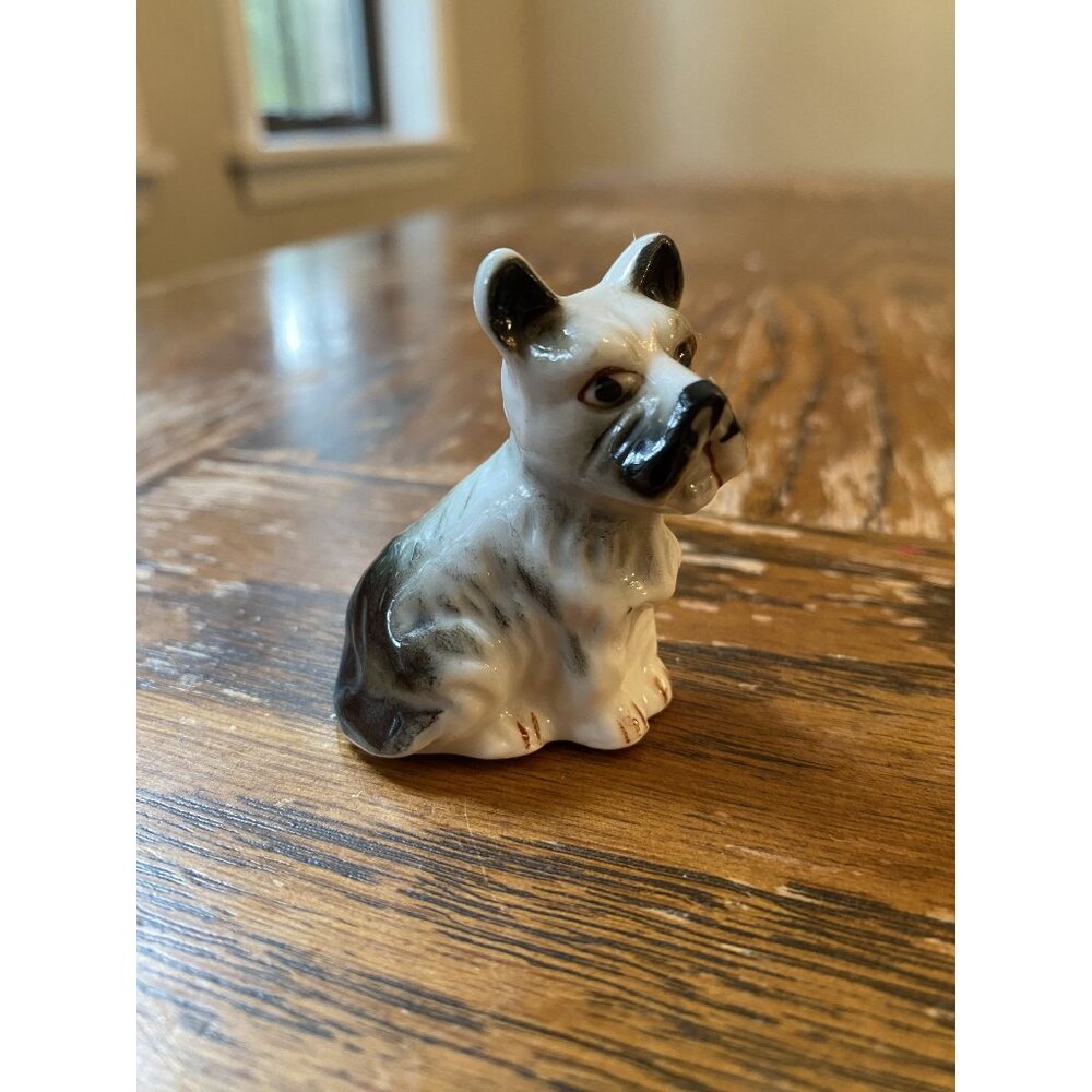 Vintage Hand-Painted Ceramic Terrier Dog Figurine